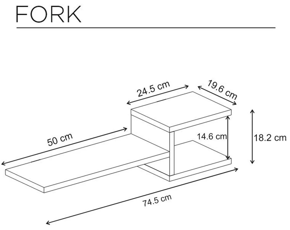 Raft Fork White, 2 bucăți