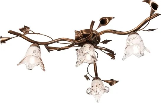 Lustră aplicată ROZETA 4xE14/40W/230V bronz