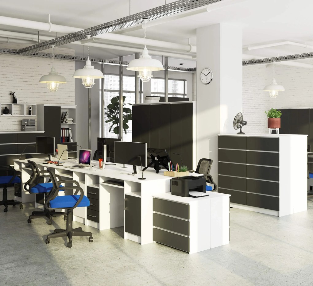 Masă PC Aziza (alb + gri). 1070843