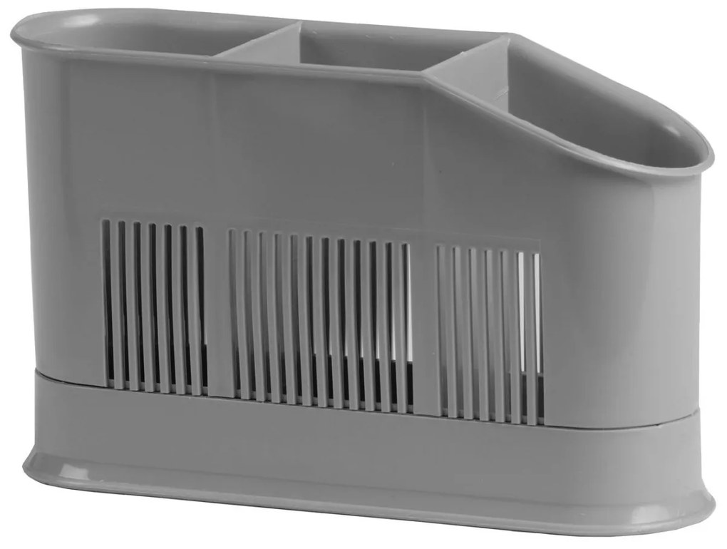 Scurgator tacamuri, 3 compartimente, gri, Asca
