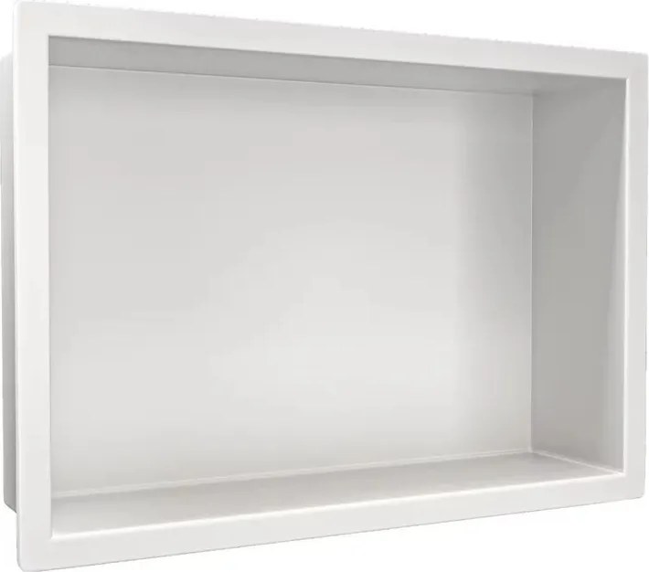 Raft incastrat dreptunghiular Balneo Wall-Box One cu rama 30x20x10 cm alb mat