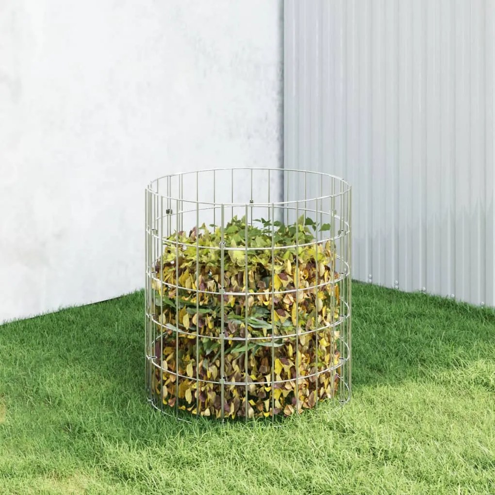 vidaXL Compostor de grădină, Ø50x50 cm, oțel galvanizat