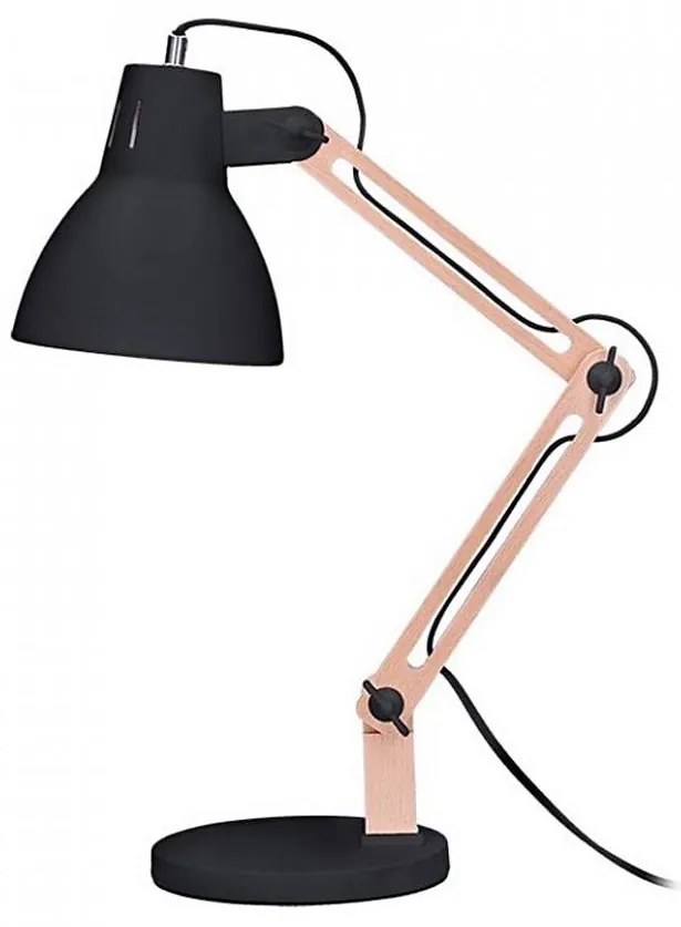 Lampă de masă Solight WO57-B FALUN 1xE27/25W/230V negru/stejar