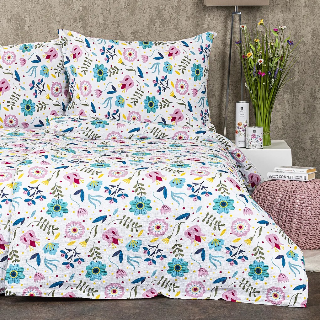 Lenjerie crep 4Home Flowers, 140 x 200 cm, 70 x 90 cm, 140 x 200 cm, 70 x 90 cm