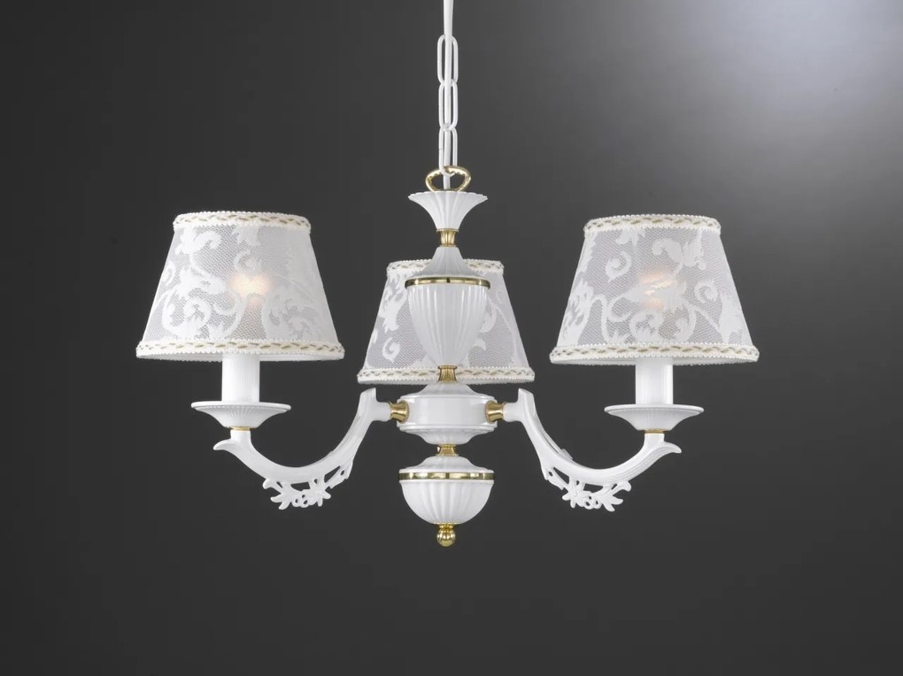 Candelabru 3 brate design italian din alama cu metal alb 9630