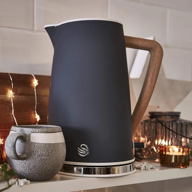 Resigilat: Cana electrica Swan SK14610GRYN, 3000W, 1.7L, Otel inoxidabil, Filtru lavabil, Gri
