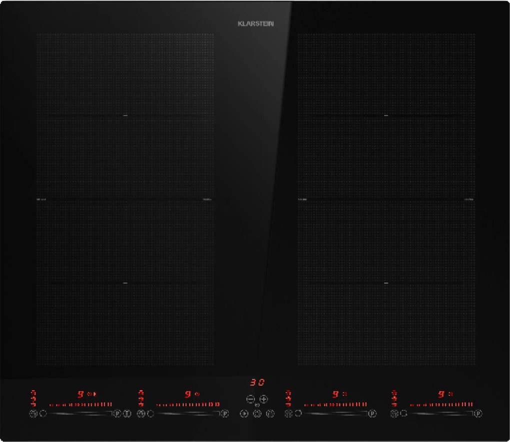 Klarstein Masterzone 60 Flex, plită cu inducție, max. 9600 W, încorporat, 4 zone Flex, tehnologie ThermoBoost, Smart Flex