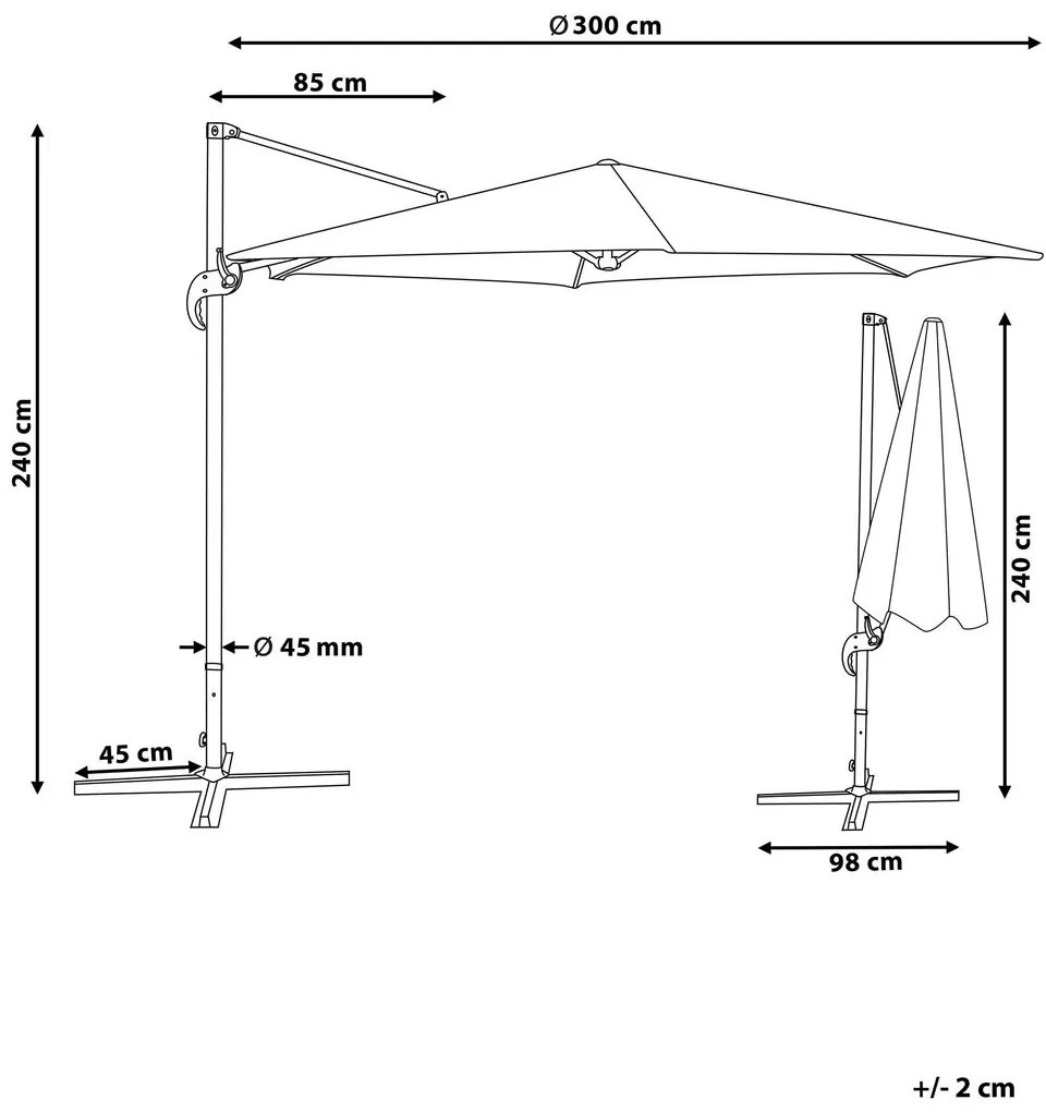 Umbrelă de grădină 300 cm SAVISSI (aluminiu) (bej). 1019416