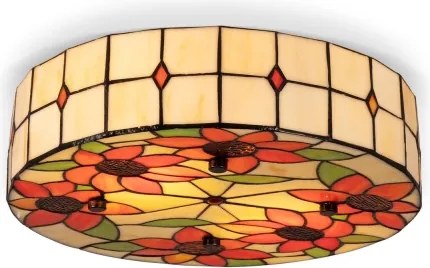 BRILAGI - Tiffany plafonieră din vitralii SUNFLOWER 2xE27/60W/230V Ø 40 cm