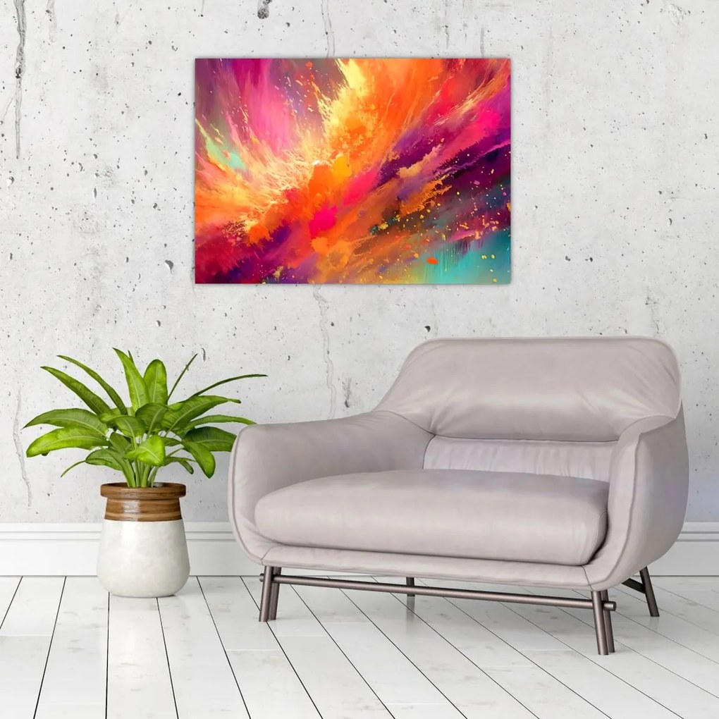 Tablou pe sticlă - Abstractizare dinamică (70x50 cm)