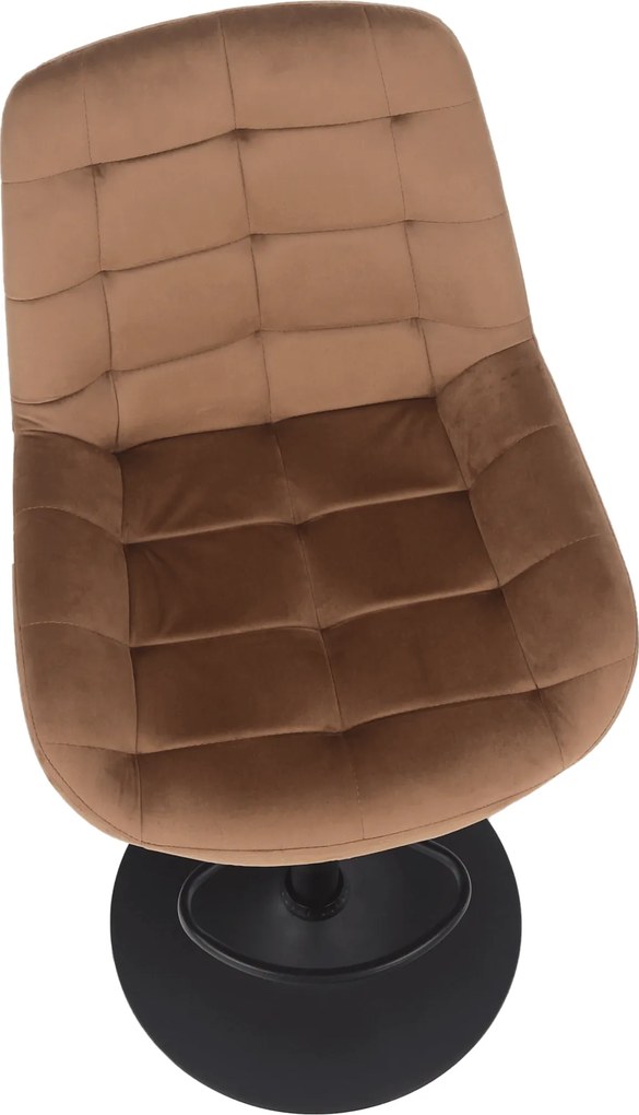 Scaun de bar, material textil Velvet maro, CHIRO NEW