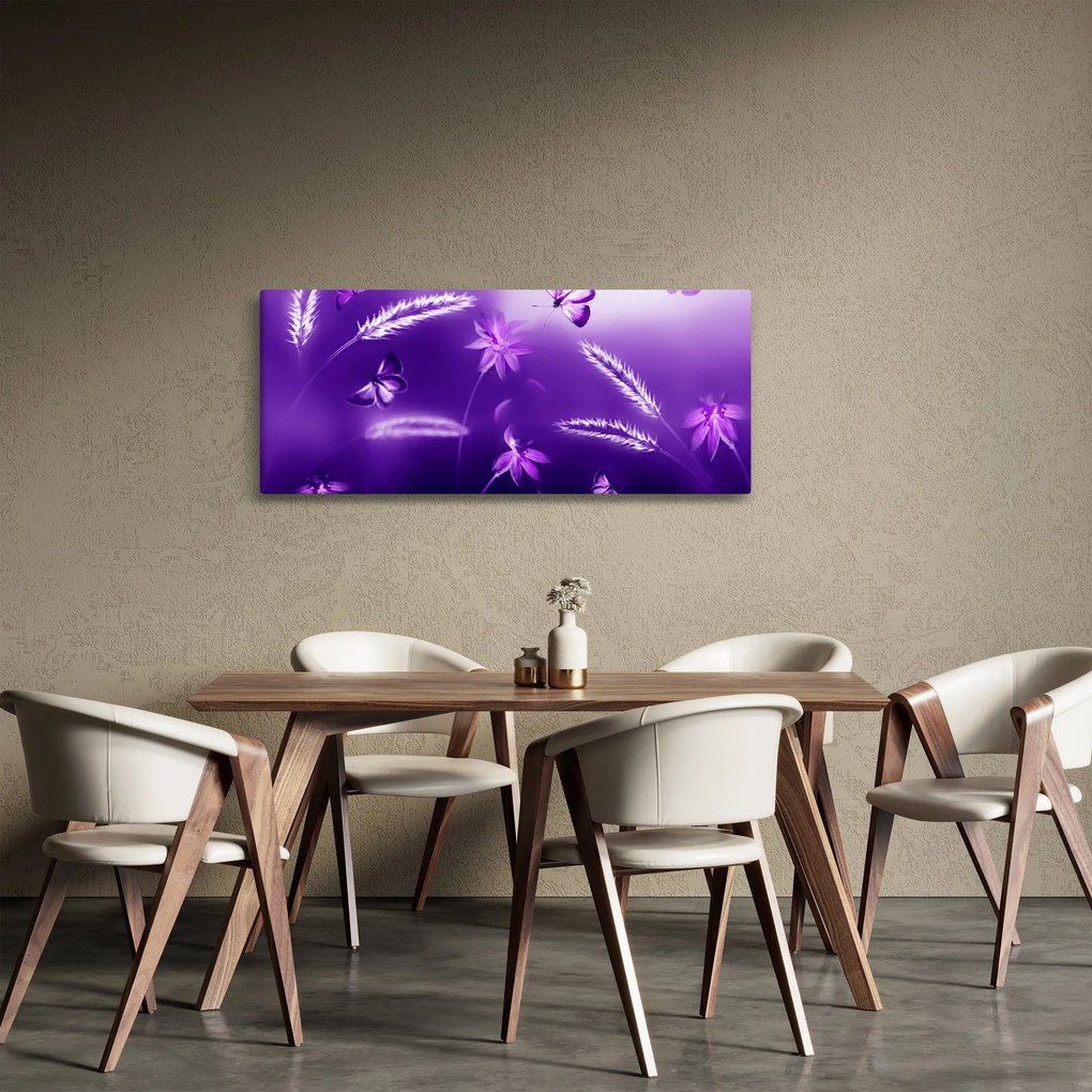 Tablou - Lunca cu fluturi (120x50 cm)