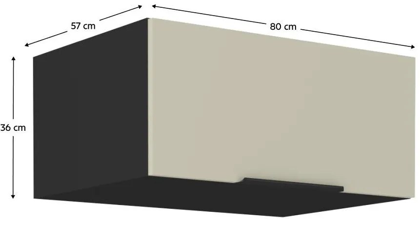 Dulap de bucătărie superior Arikona 80 NAGU 36 1F (cașmir + negru). 1097040