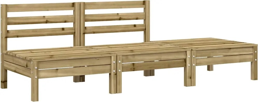 vidaXL Canapea de grădină cu 3 locuri, lemn de pin tratat