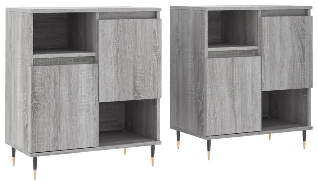 vidaXL Servante, 2 buc., sonoma gri, lemn prelucrat