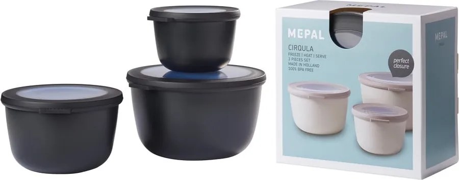 Caserole pentru alimente 3 buc. Nordic black – Mepal