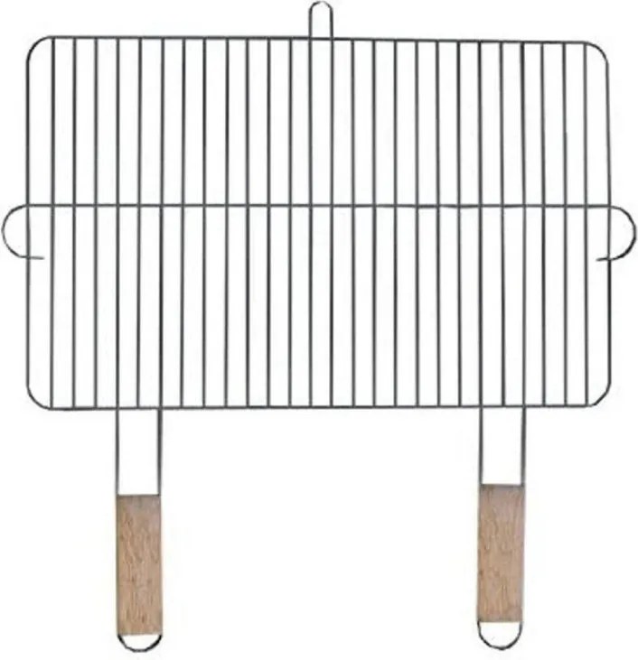 Gratar metalic MasterGrill MG255, 2 manere lemn, Dimensiuni 54 х 34 cm, Inox/Maro