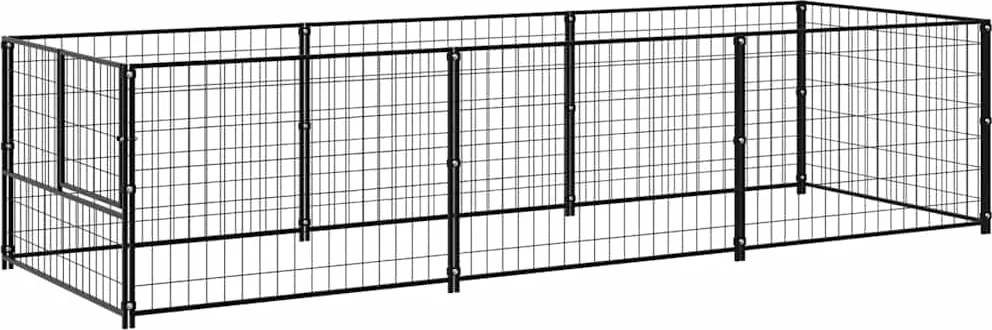 vidaXL Padoc pentru câini, negru, 3 m², oțel