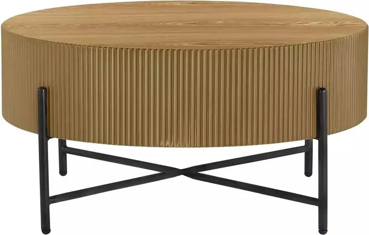 Măsuță de cafea Tuca stejar / negru mat ø80/h40 cm