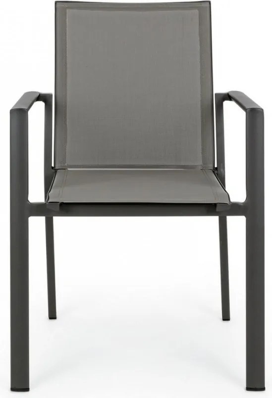 Scaun metalic, cu brate, antracit, Konnor, Bizzotto