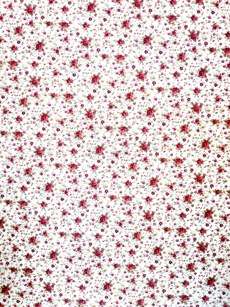 Draperie bej clasica floricele rosii Rococo col. 03 280 cm