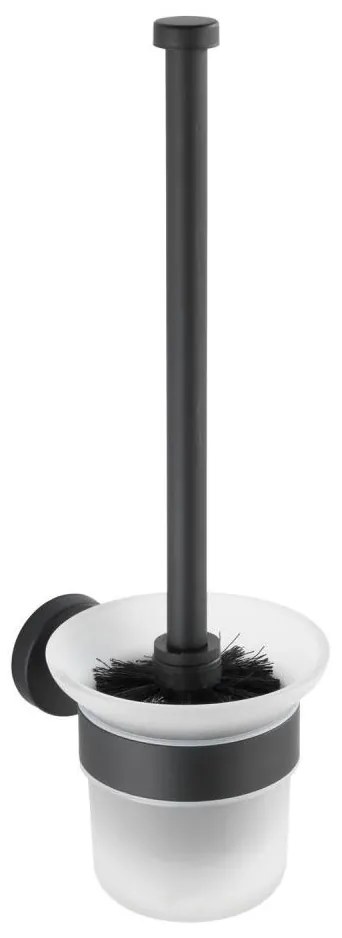 WENKO 24243100-WC Perie WC BOSIO BLACK 10x35 cm inox/argintiu/satinat