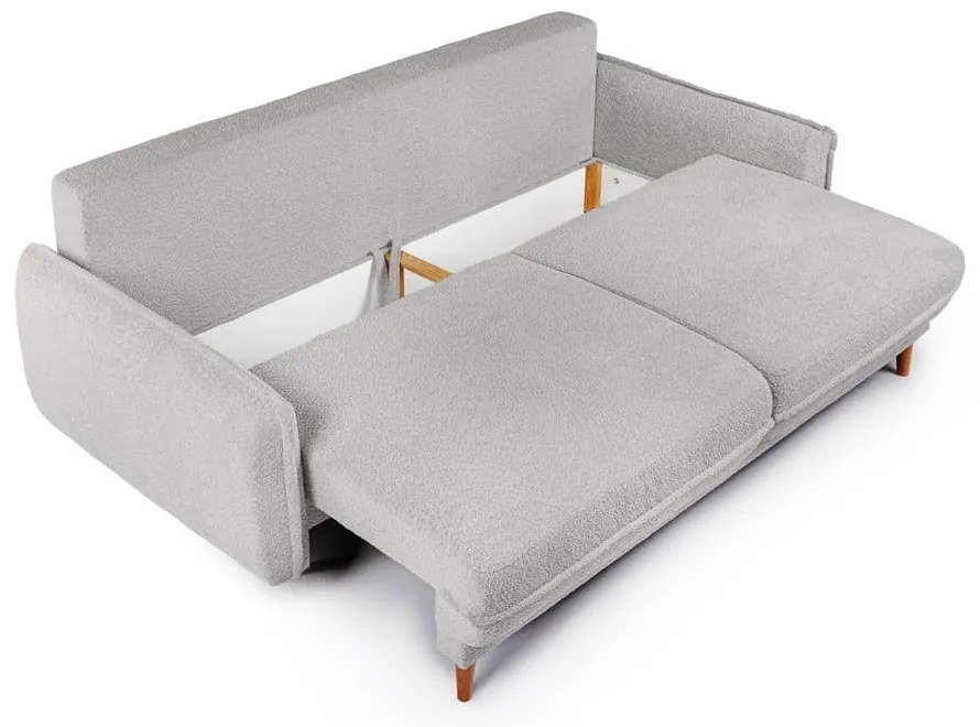 Canapea gri extensibilă cu tapițerie din stofă bouclé 215 cm Patti – Bonami Selection