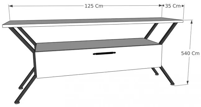 Comoda TV Tarz Walnut -Negru