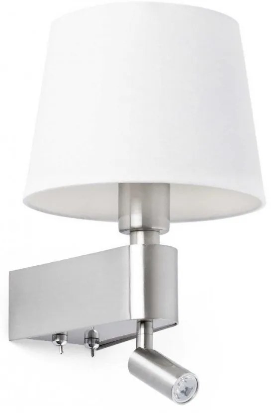 Aplica de perete moderna alba cu reader LED, ROOM 29976