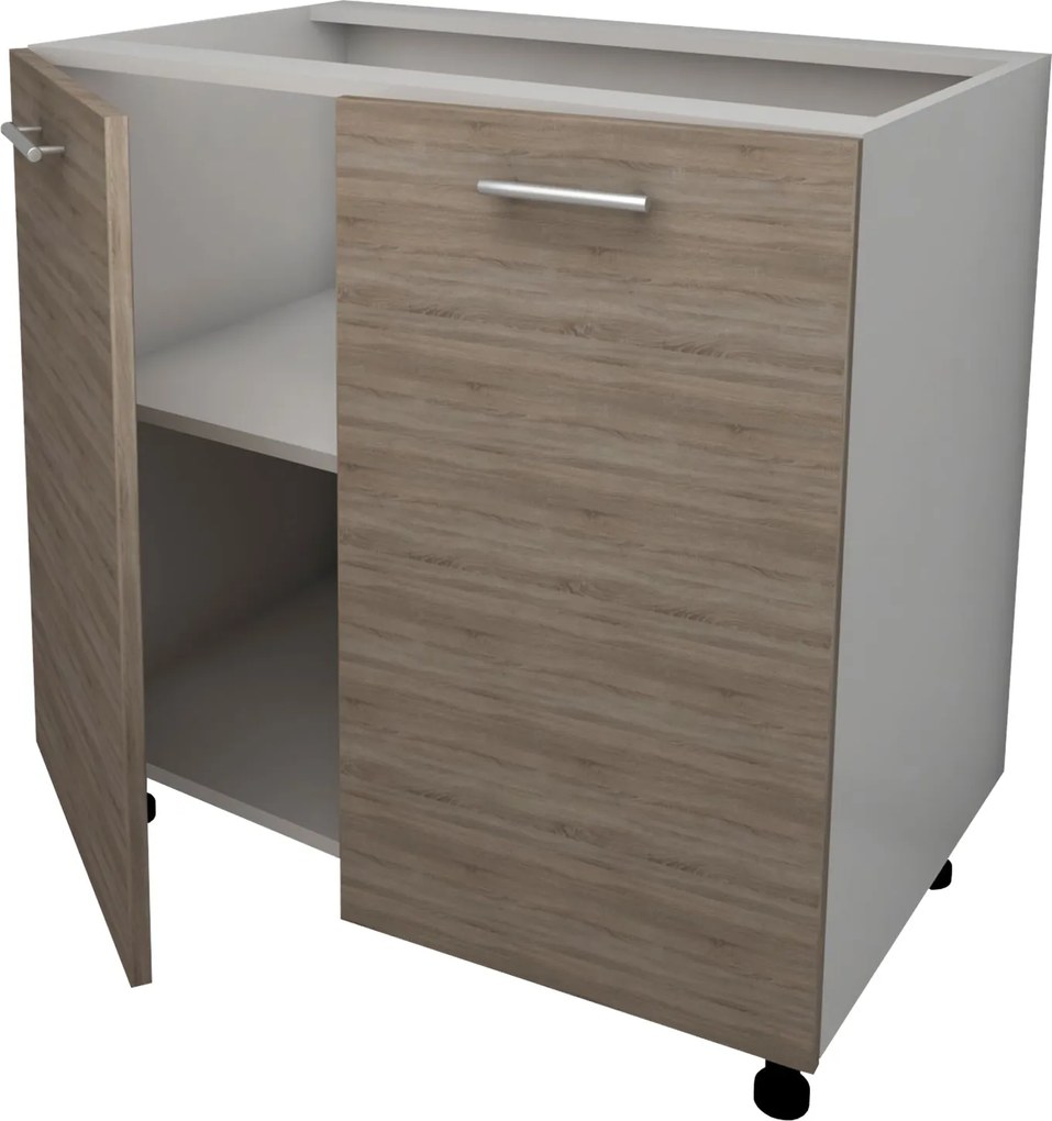Corp Baza Lecce, 2 Usi, Stejar Sonoma Inchis/Alb, 80 x 50 x 80 cm