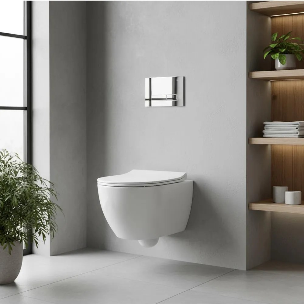 Cadru WC incastrat Rea cu buton HD crom