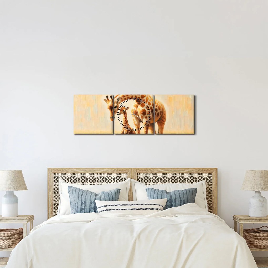 Tablou - Girafe (cu ceas) (90x30 cm)