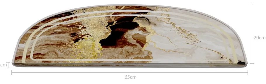 Covorașe pentru scări maro-crem 16 buc. 20x65 cm Golden Marble – Vitaus