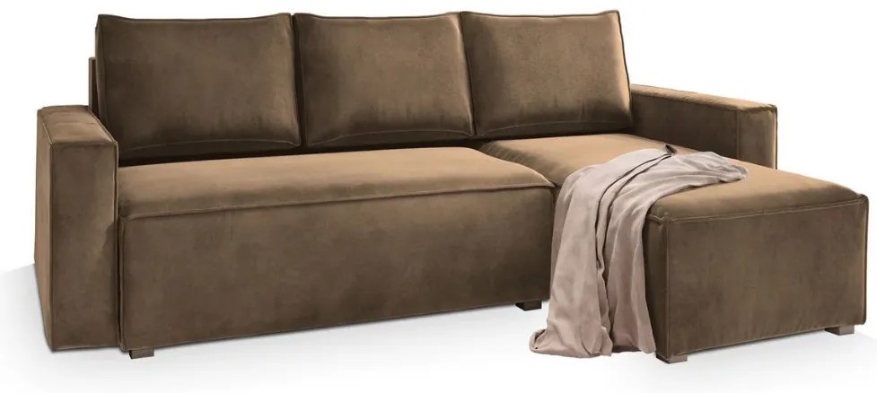 Canapea extensibila de colt CAVELO, maro deschis, reversibila