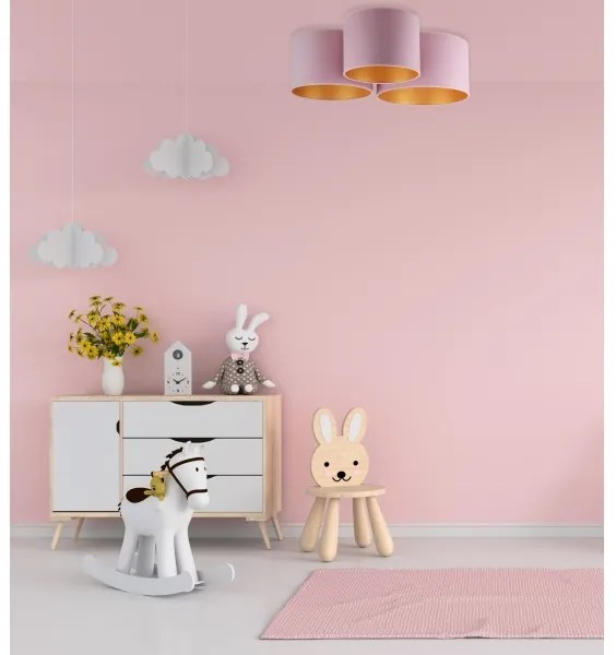 Duolla - Plafonieră ROLLER TRIO 3xE27/60W/230V roz