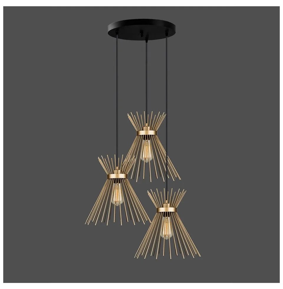 Lustră aurie din metal ø 34 cm Izmir – Squid Lighting