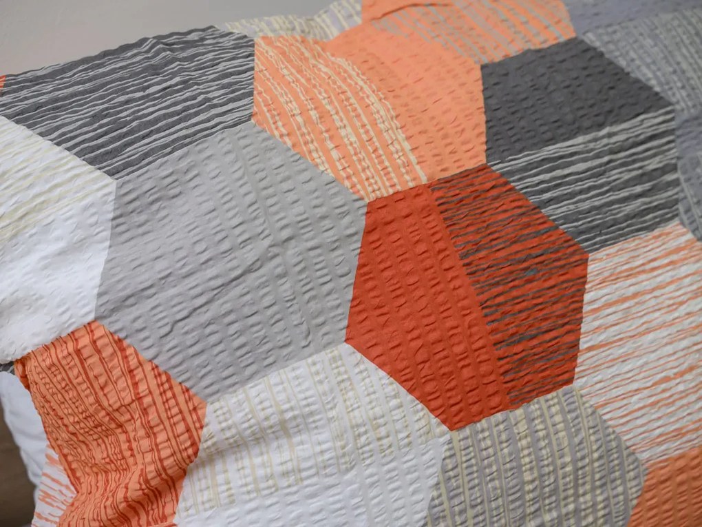 Lenjerie de pat creponata din bumbac Renforce HONEY COMB gri Dimensiune lenjerie de pat: 70 x 90 cm | 140 x 200 cm