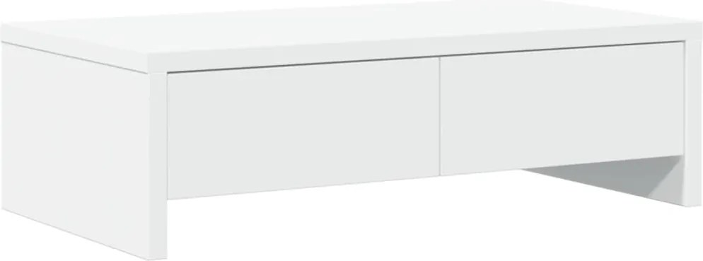 vidaXL Suport monitor cu sertare, alb, 50x27x15 cm, lemn prelucrat