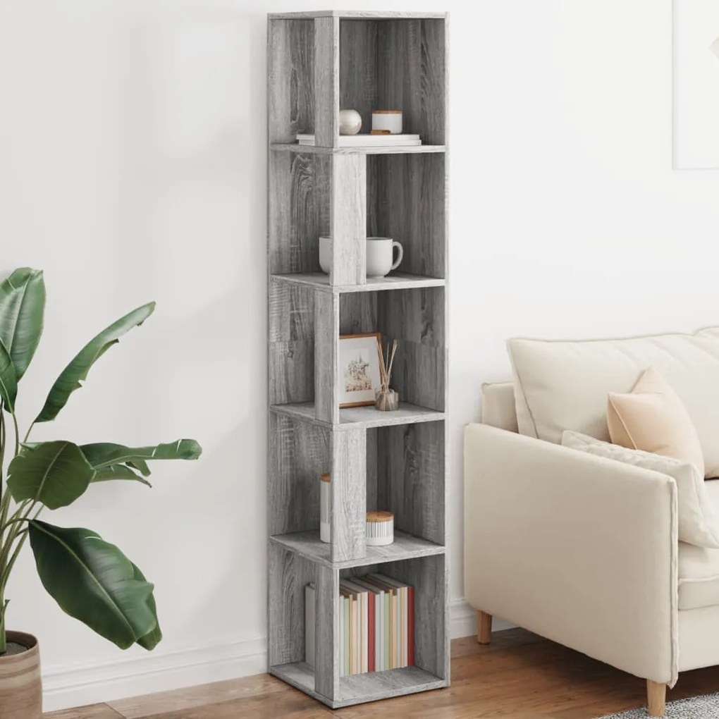 816027 vidaXL Dulap colțar, gri sonoma, 33x33x164,5 cm, lemn prelucrat