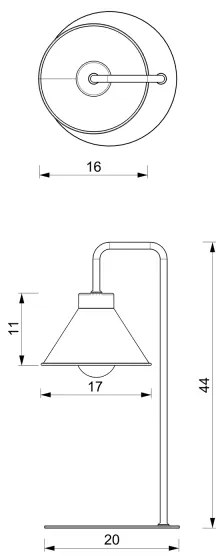 Lampă de masă DEMET 1xE27/15W/230V negru/auriu