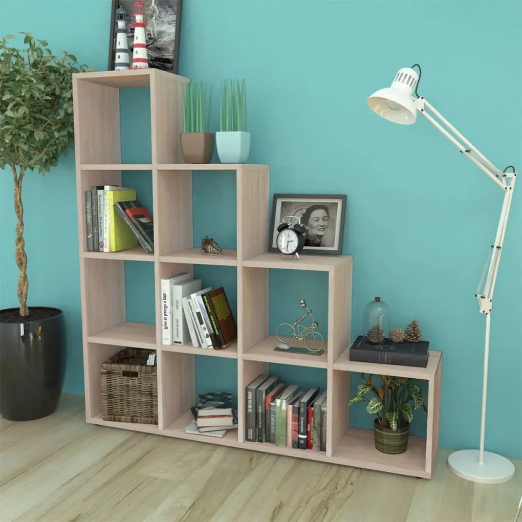 242551 vidaXL Bibliotecă în trepte / Raft de expunere 142 cm Stejar
