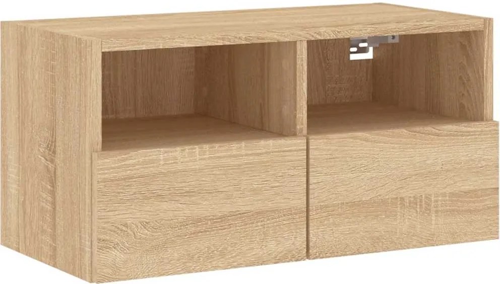 vidaXL Comodă TV de perete, stejar sonoma, 60x30x30 cm, lemn prelucrat