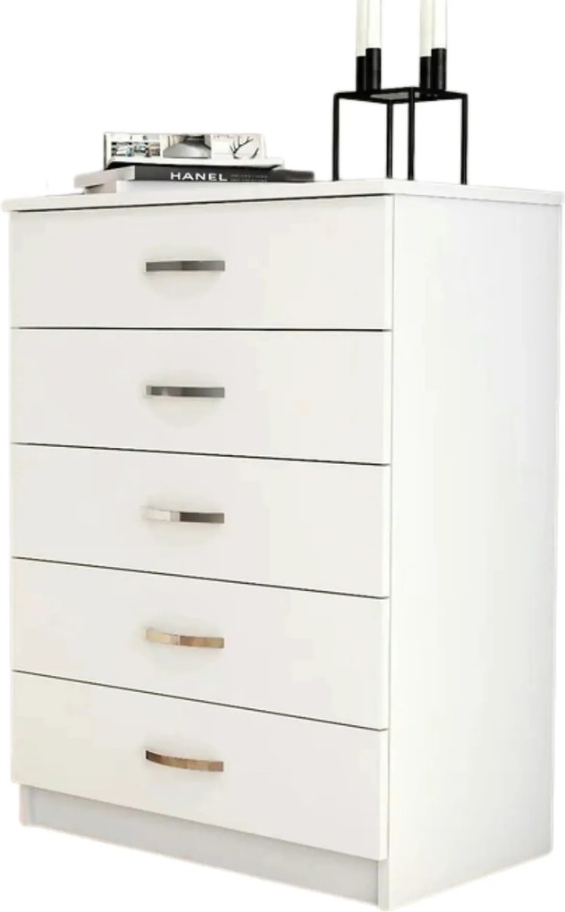 Comoda 616TNM1507, alb, PAL melaminat, 72x45x98 cm