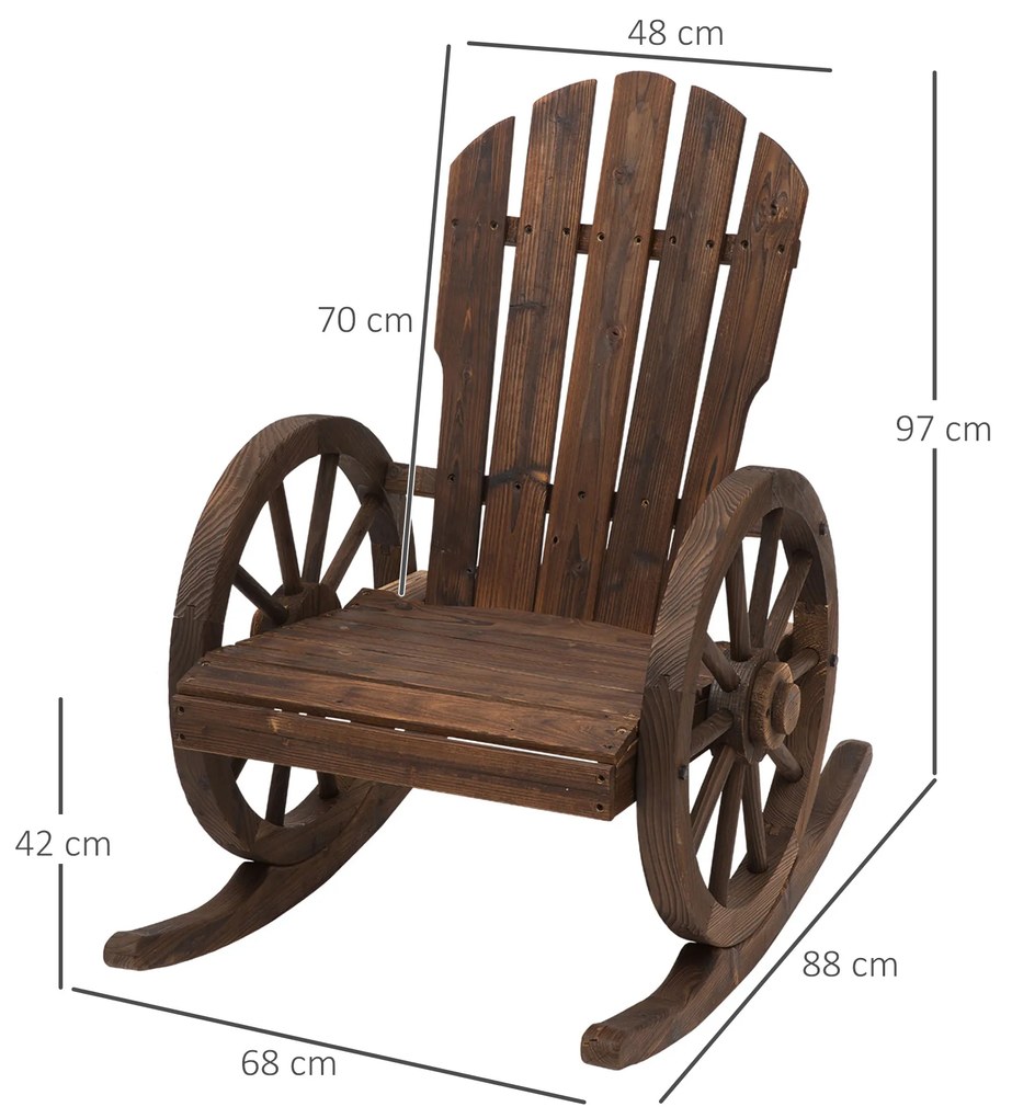 Outsunny Scaun Balansoar de Gradina din Lemn de Molid, Culoarea Lemn 88x68x97cm | Aosom Romania