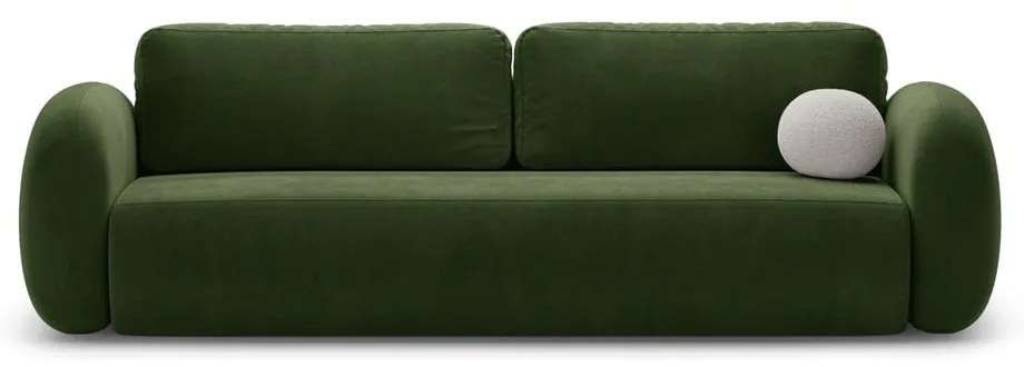 Canapea verde extensibilă/cu spațiu de depozitare cu tapițerie din catifea 262 cm Tonale – Cosmopolitan Design