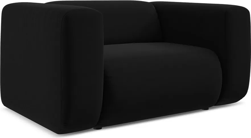 Fotoliu negru cu tapițerie din catifea Ekahi – Makamii