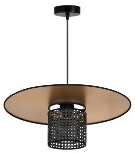 Lustră pe cablu TOKYO Duolla RATTAN 1xE27/15W/230V d. 50 cm auriu/negru