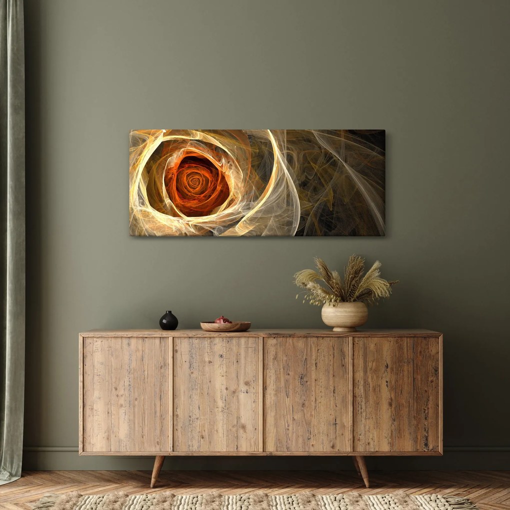 Tablou - Trandafiri abstracți în culori aprinse (120x50 cm)