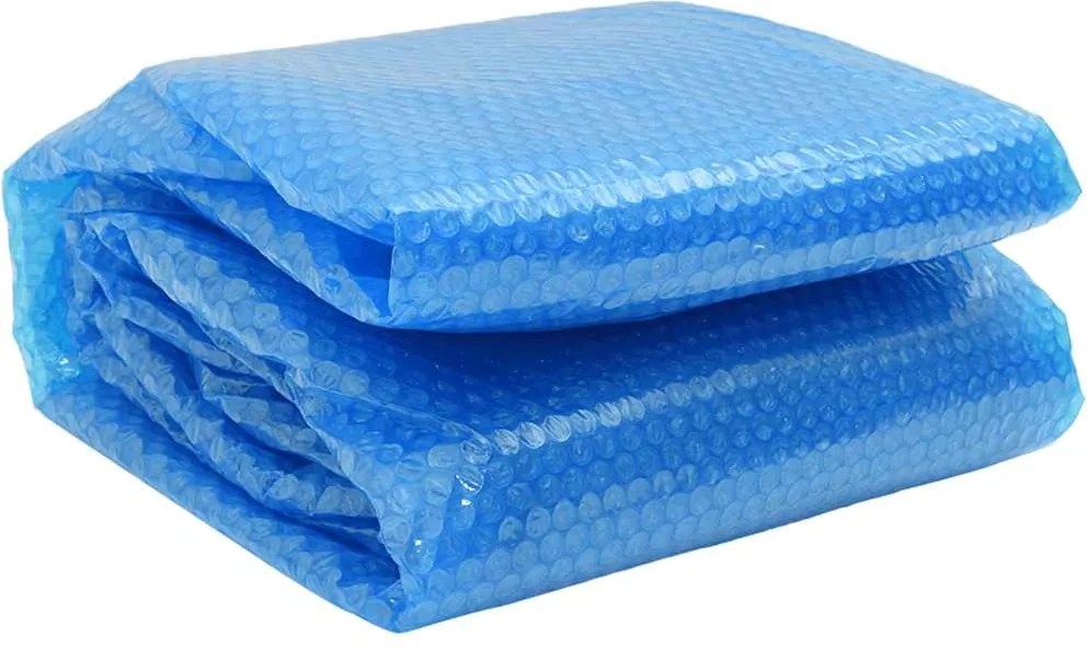 vidaXL Folie solară plutitoare piscină, rotundă, PE, 381 cm, albastru