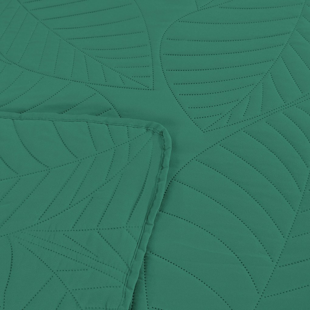 Cuvertura de pat verde cu model LEAVES Dimensiuni: 220 x 240 cm